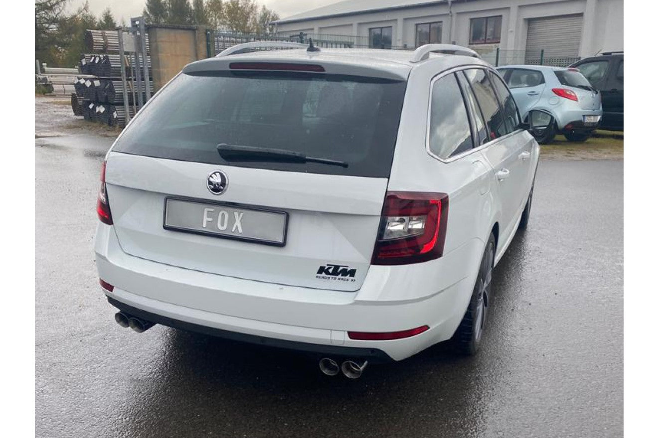 Fox Duplex Auspuff Sportauspuff Endschalldämpfer für Skoda Octavia 5E 2,0l 140kW
