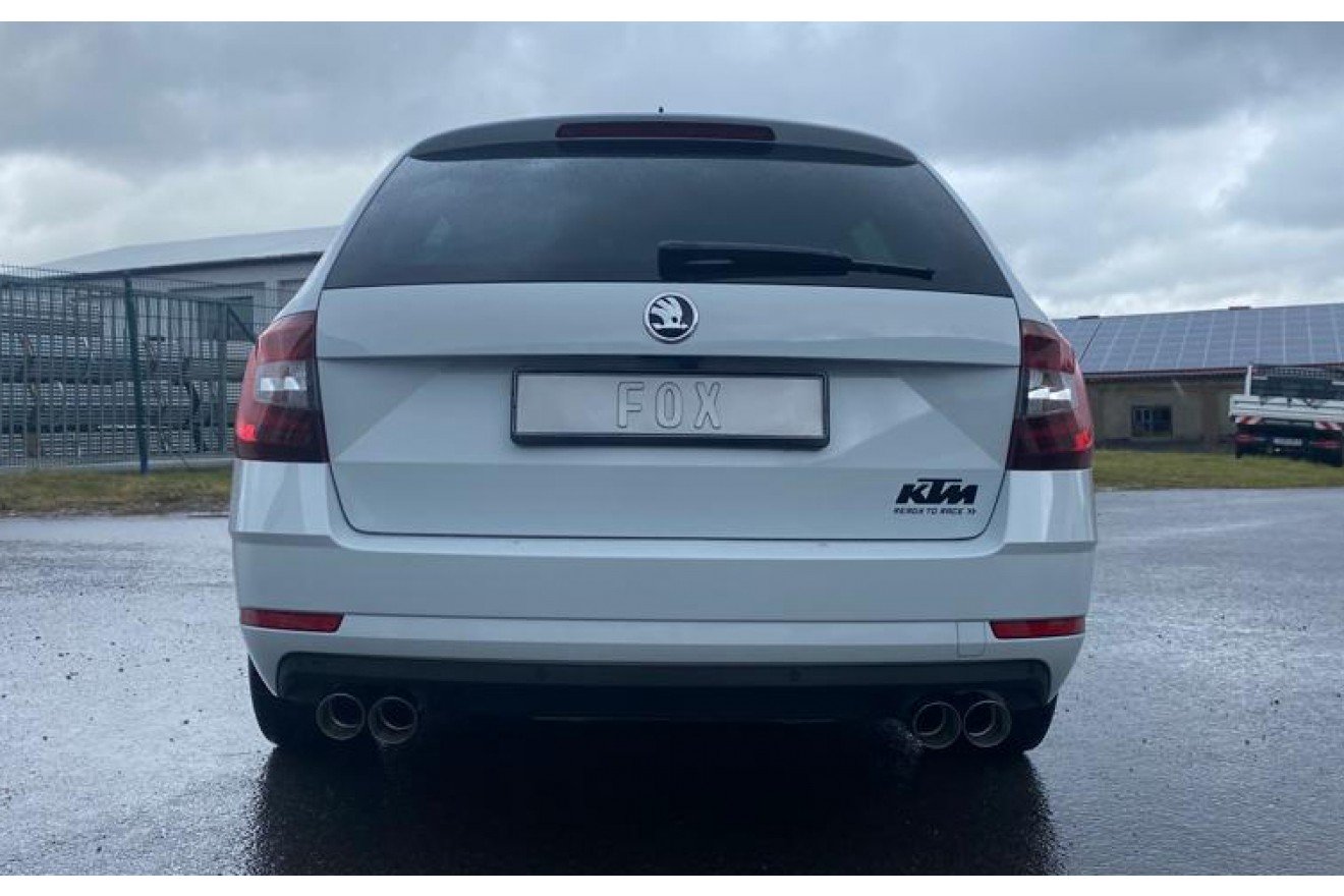 Fox Duplex Auspuff Sportauspuff Endschalldämpfer für Skoda Octavia 5E 2,0l 140kW