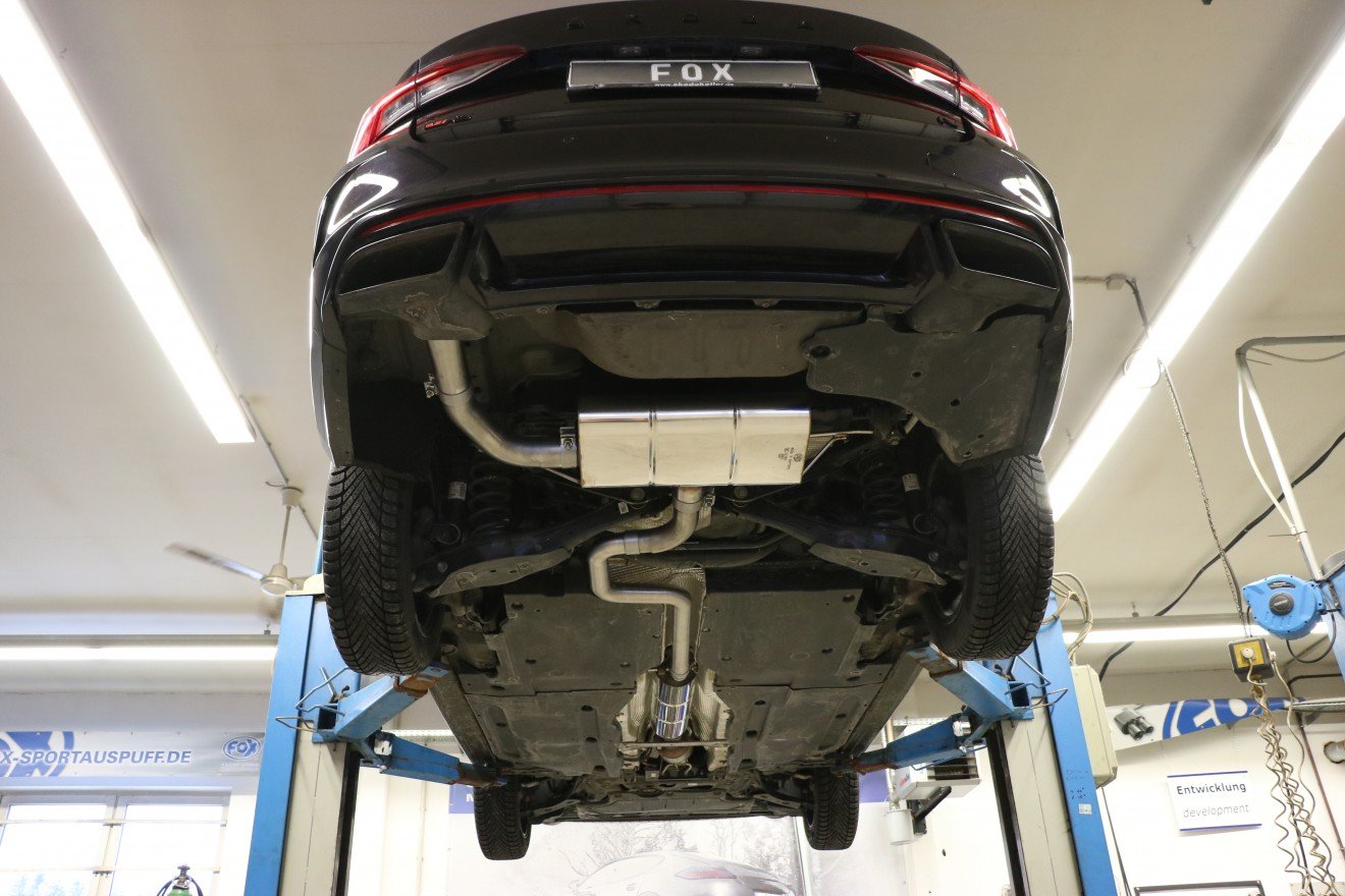 Fox Auspuff Sportauspuff Komplettanlage für Skoda Octavia NX RS iV 1,4l 110kW