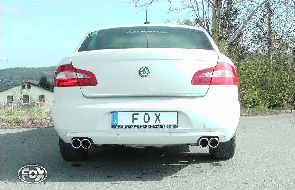 Fox Duplex Auspuff Sportauspuff Komplettanlage für Skoda Superb 3T 1,4l 92kW 1,8