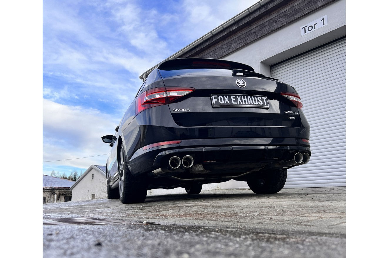 Fox Duplex Auspuff Sportauspuff Komplettanlage für Skoda Superb III 3V 4x4 2.0l
