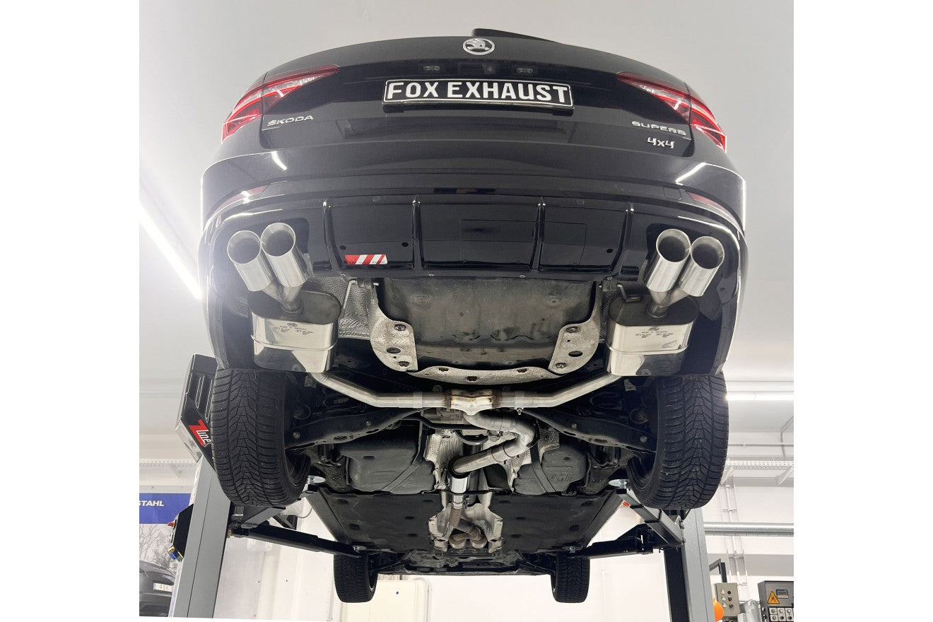 Fox Duplex Auspuff Sportauspuff Komplettanlage für Skoda Superb III 3V 4x4 2.0l
