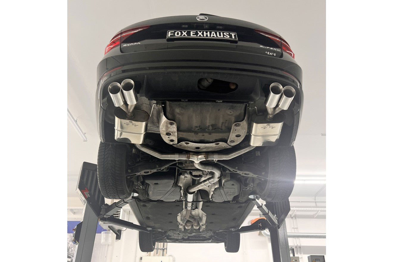 Fox Duplex Auspuff Sportauspuff Komplettanlage für Skoda Superb III 3V 4x4 2.0l