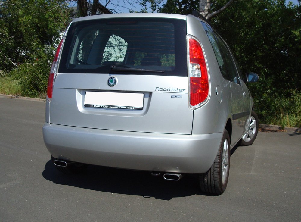 Fox Duplex Auspuff Sportauspuff Endschalldämpfer für Skoda Roomster 5J 1,2l 1,4l