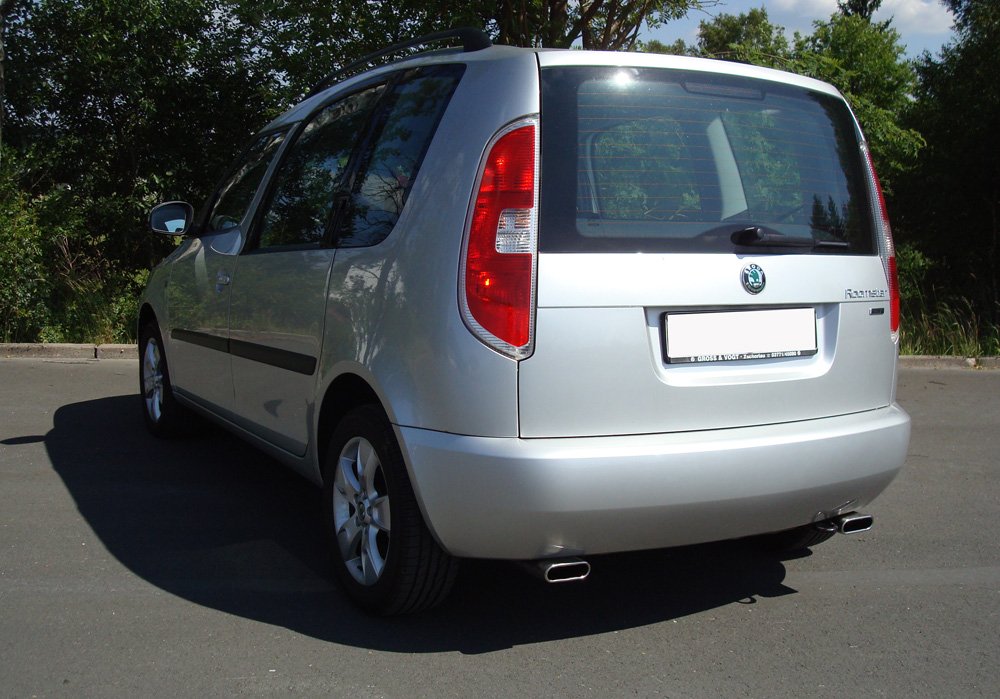 Fox Duplex Auspuff Sportauspuff Endschalldämpfer für Skoda Roomster 5J 1,2l 1,4l