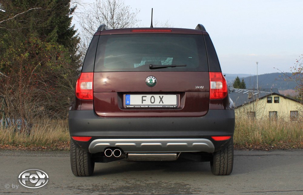 Fox Auspuff Sportauspuff für Skoda Yeti 5L Frontantrieb 1.2l 77kW 1.4l TSI 90kW