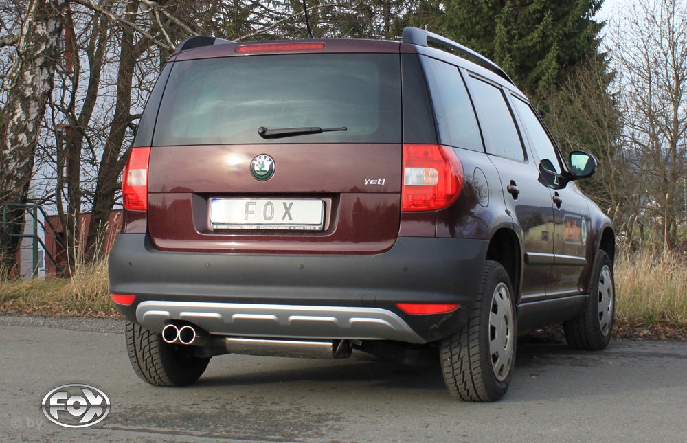 Fox Auspuff Sportauspuff für Skoda Yeti 5L Frontantrieb 1.2l 77kW 1.4l TSI 90kW