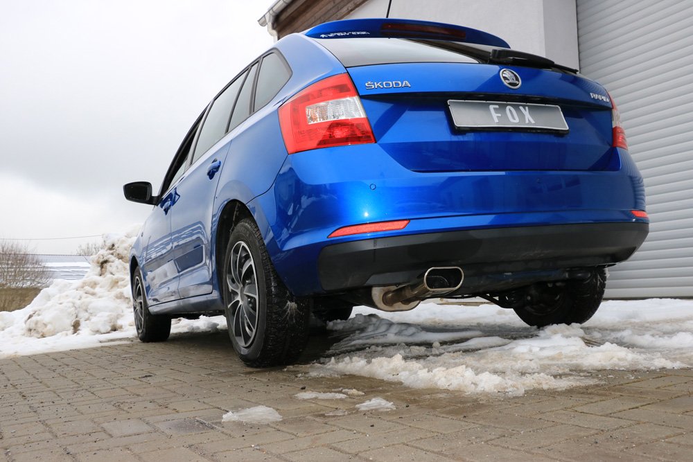 Fox Auspuff Sportauspuff Endschalldämpfer für Skoda Rapid Spaceback 1,2