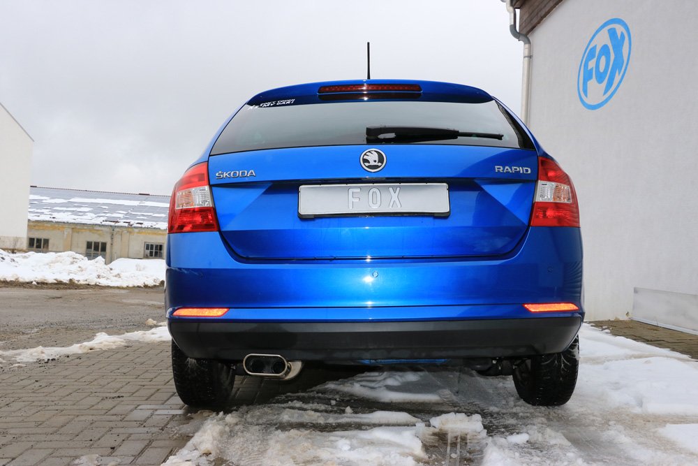 Fox Auspuff Sportauspuff Endschalldämpfer für Skoda Rapid Spaceback 1,2