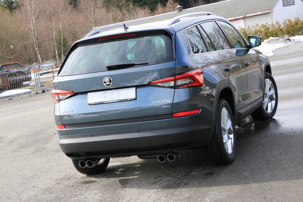 Fox Duplex Auspuff Sportauspuff Sportendschalldämpfer für Skoda Kodiaq 4x4 2,0l
