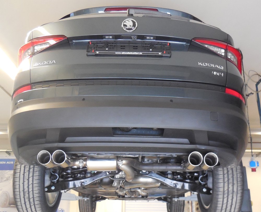 Fox Duplex Auspuff Sportauspuff Sportendschalldämpfer für Skoda Kodiaq 4x4 2,0l