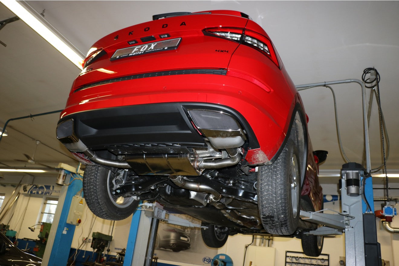 Fox Duplex Auspuff Sportauspuff Endschalldämpfer für Skoda Kodiaq 4x4 mit RS 2.0