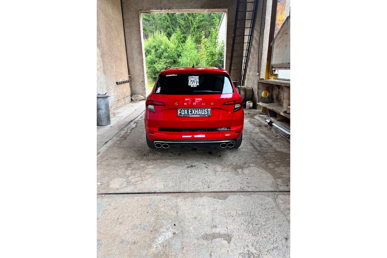 Fox Duplex Auspuff Sportauspuff Endschalldämpfer für Skoda Karoq 4x4 2,0l 140kW