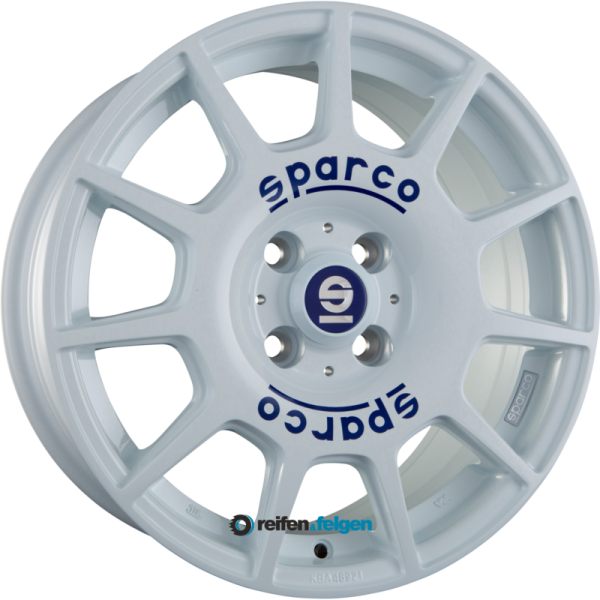 SPARCO TERRA 7.5x17 ET38 5x110 NB73.1 White + Blue Lettering