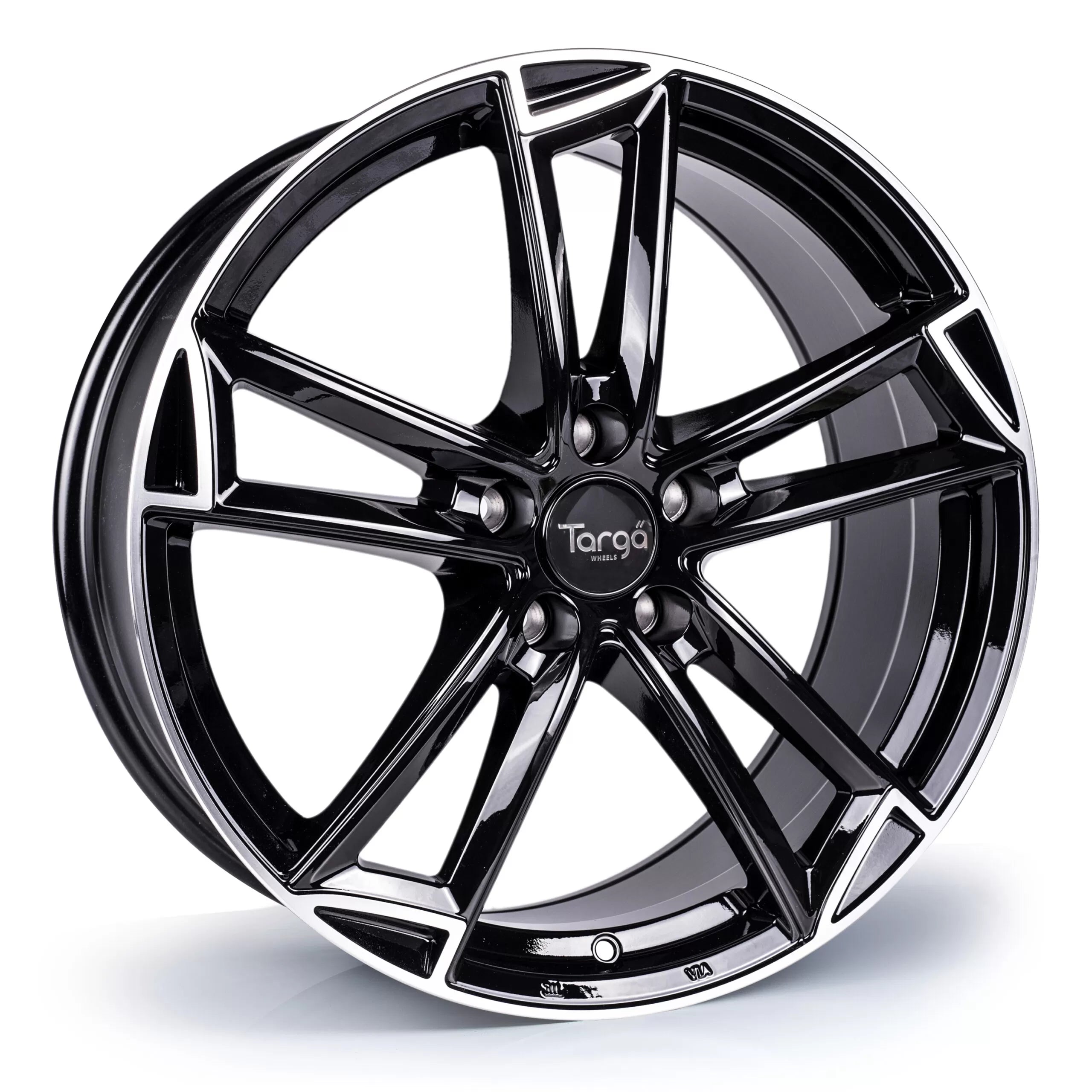 Targa TG3 8.5x19 5x112 ET35 CB73.1 Gloss Black / Polished Lip