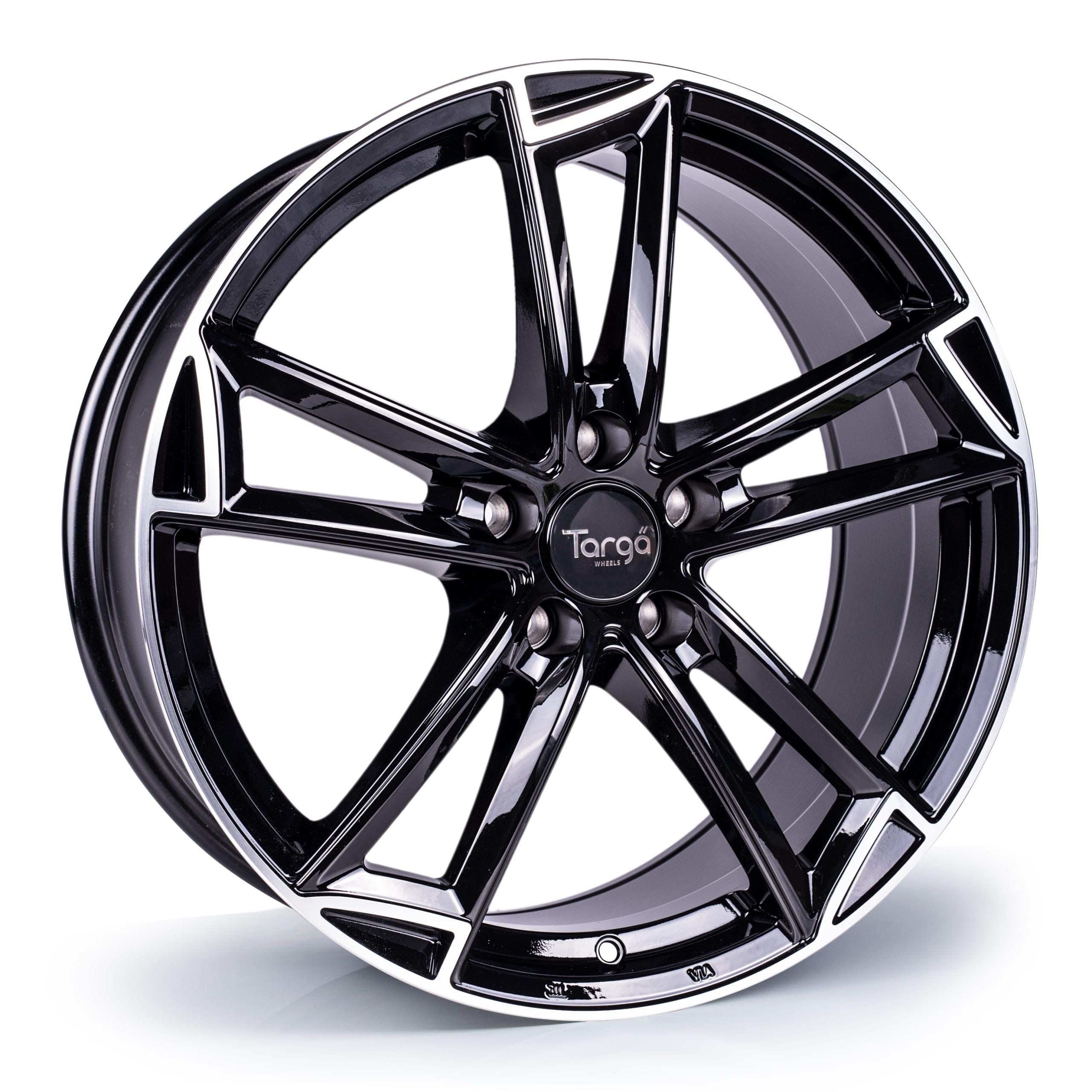 Targa  TG3 8.5x19 5x112 ET28 CB73.1 Gloss Black / Polished Lip