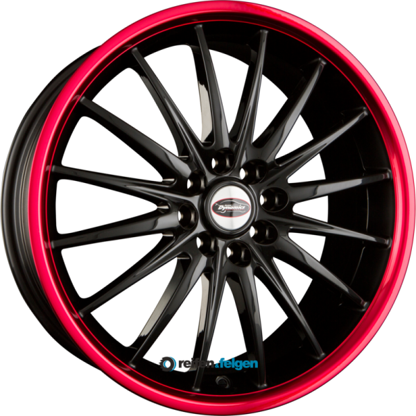 TEAM DYNAMICS JET RSX 6.5x15 ET38 4x100 4x108 NB73.1 Gloss Black Red Line