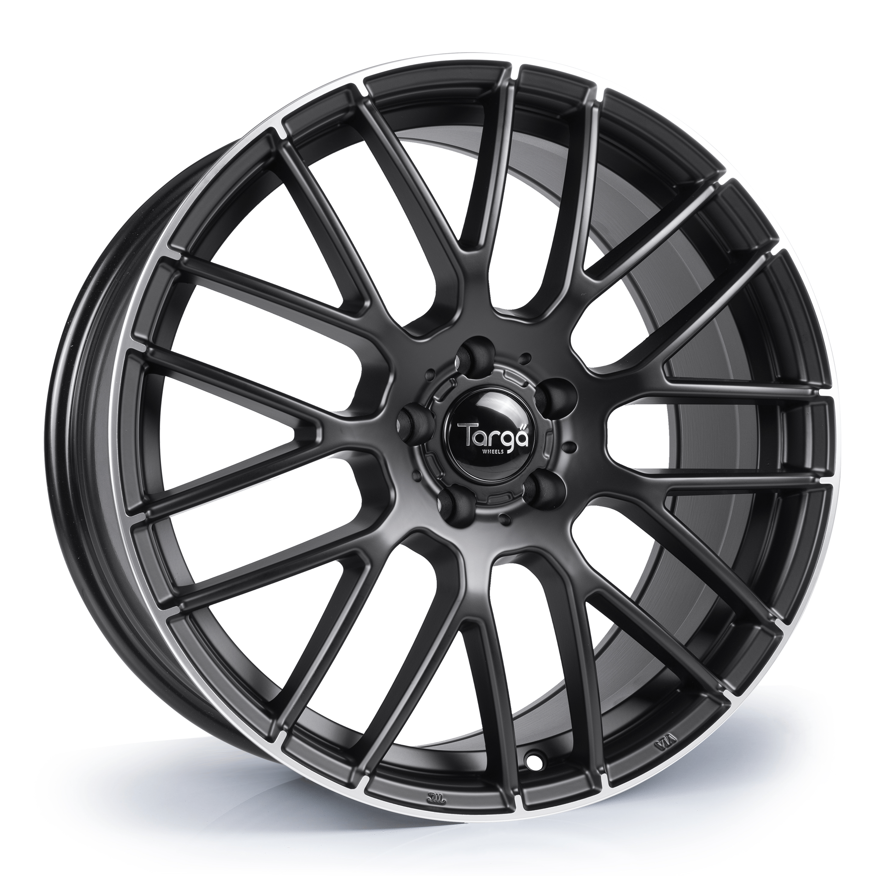 Targa TG2 8.5x19 5x108 ET42 CB73.1 Gloss Black / Polished Lip Tip