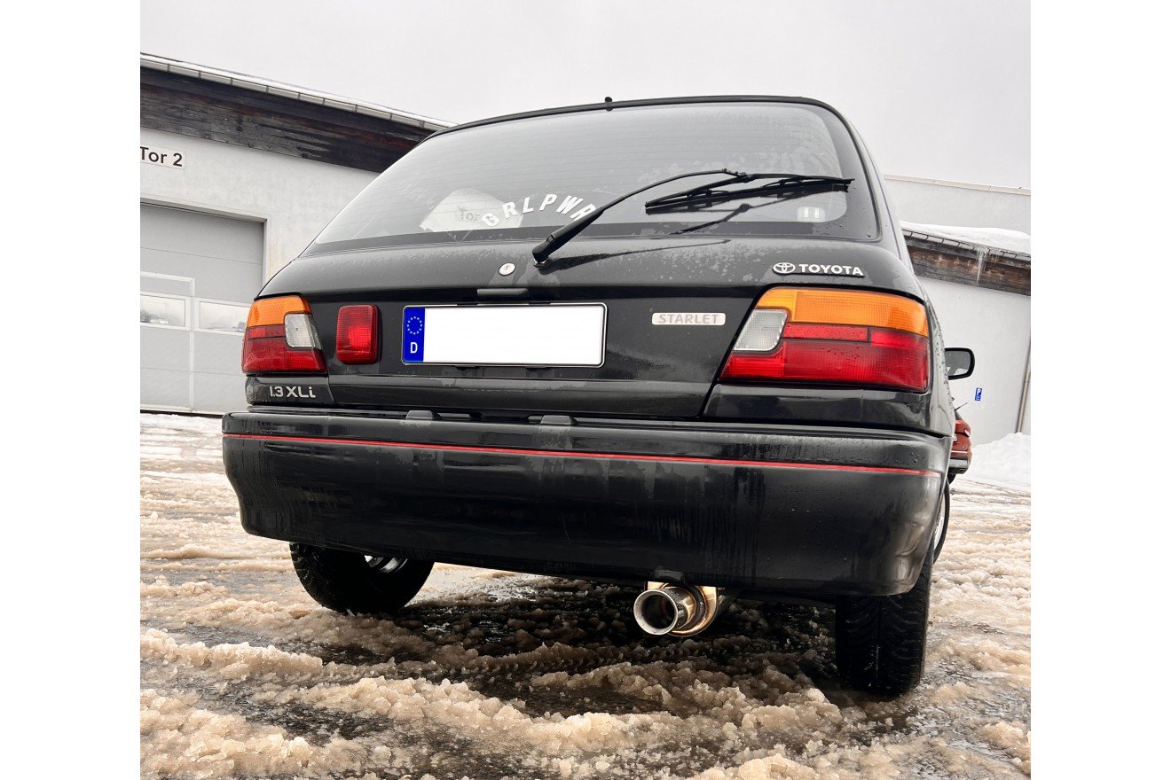 Fox Auspuff Sportauspuff Endschalldämpfer für Toyota Starlet P8 1.0l 40kW 1.3l