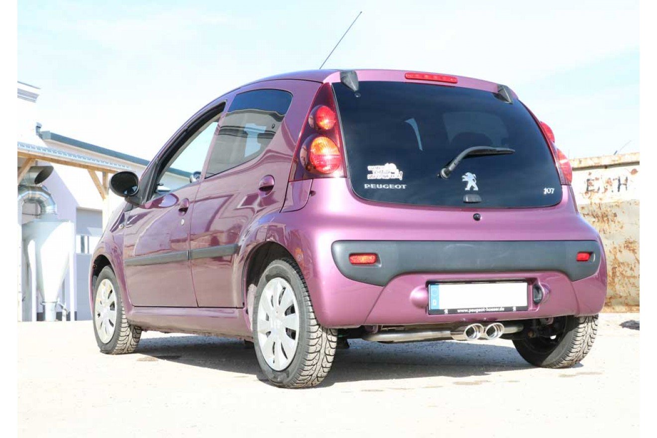 Fox Auspuff Sportauspuff Endschalldämpfer für CitroenC1 Peugeot 107 Toyota Aygo