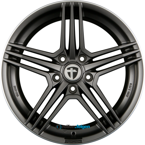 TOMASON TN5 8.5x18 ET40 5x114.3 NB72.6 Dark Gunmetal Rim Polished