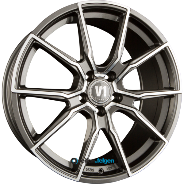 V1 Wheels V1 8.5x19 ET35 5x120 NB72.6 Daytona Grau Hochglanzpoliert DGP+