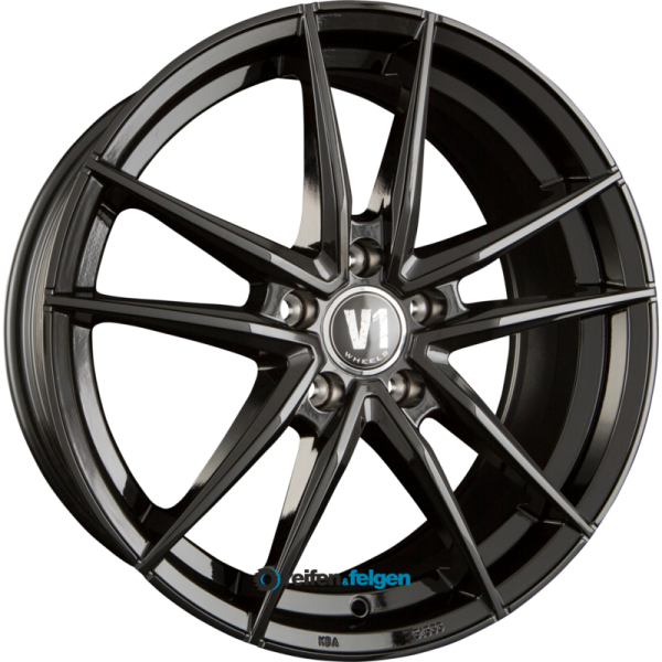 V1 Wheels V3 8x18 ET45 5x112 NB74.1 Schwarz Glanz Lackiert SW+