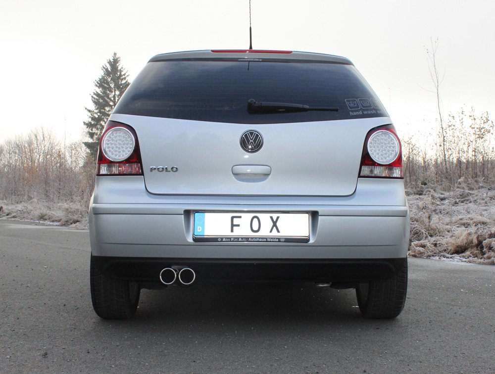 Fox Auspuff Sportauspuff Komplettanlage für VW Polo 9N 1.2l 40/44/47/51kW