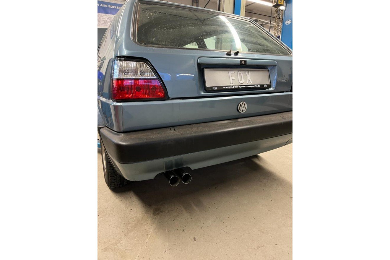 Fox Auspuff Sportauspuff Endschalldämpfer für VW Golf II 19E 1,0l 1,3l 1,6l 1,8l