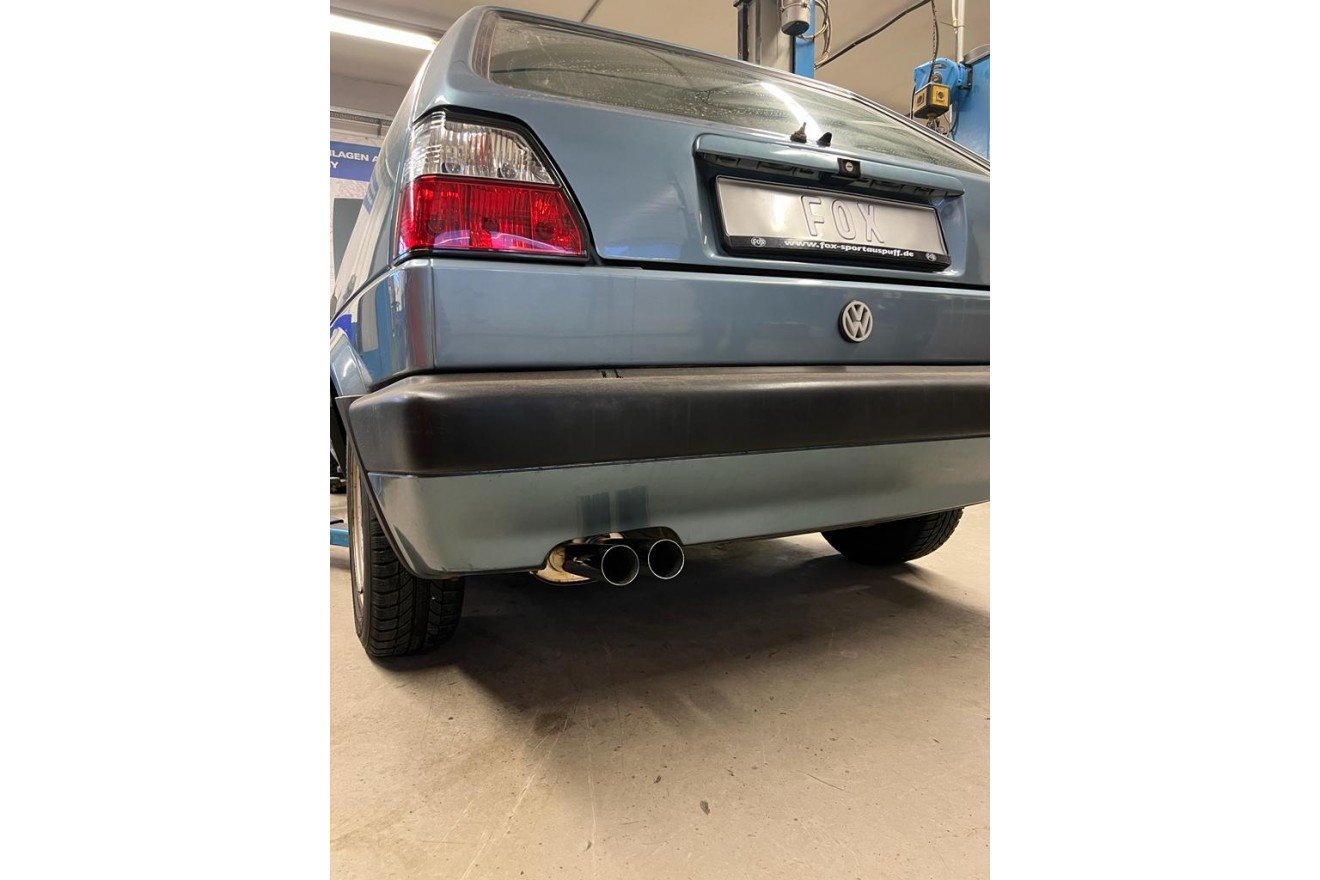 Fox Auspuff Sportauspuff Komplettanlage für VW Golf II 19E 1.0l 1.3l 1.6l 1.8l