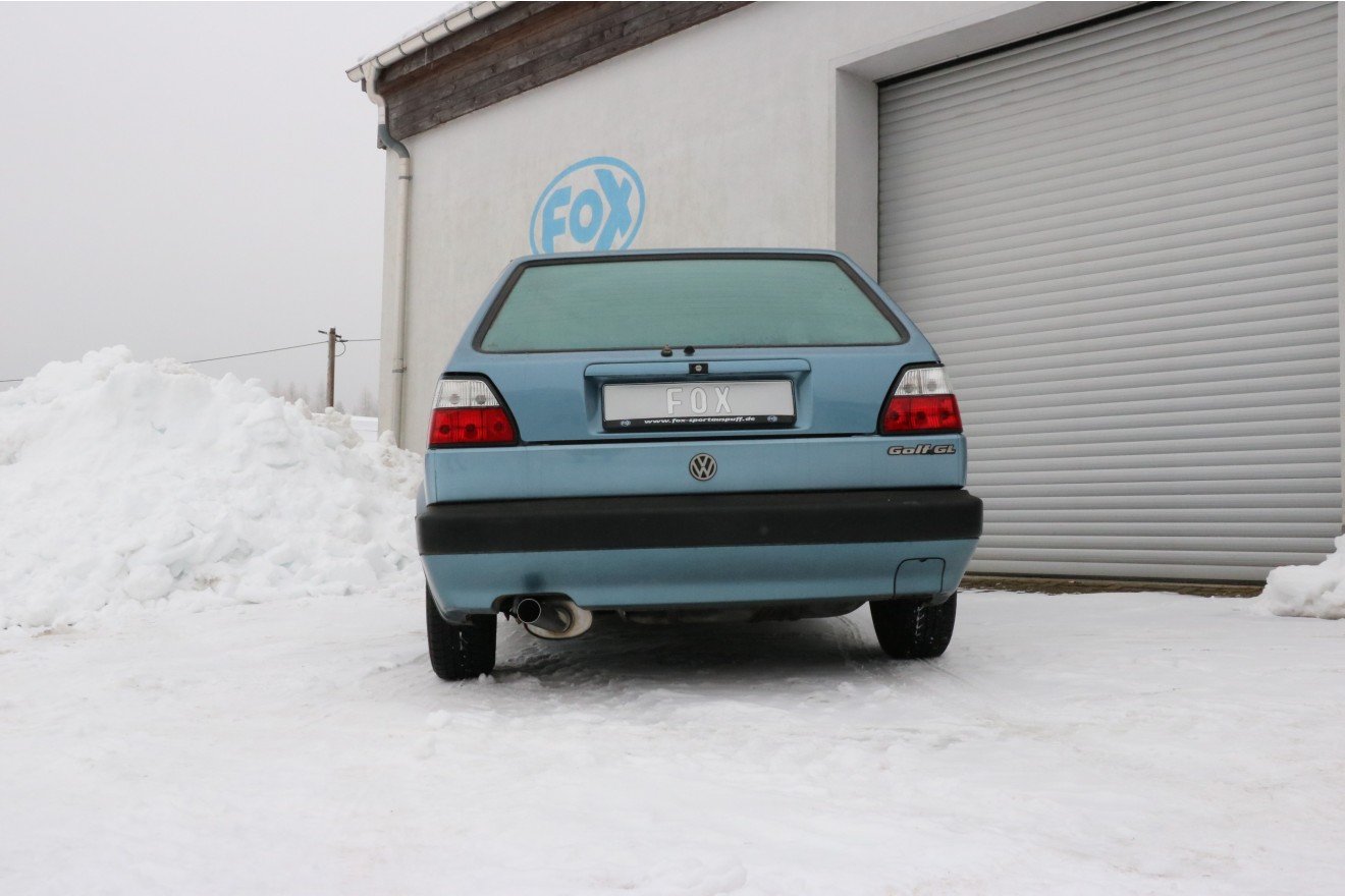 Fox Auspuff Sportauspuff Komplettanlage für VW Golf II 19E 1.0l 1.3l 1.6l 1.8l
