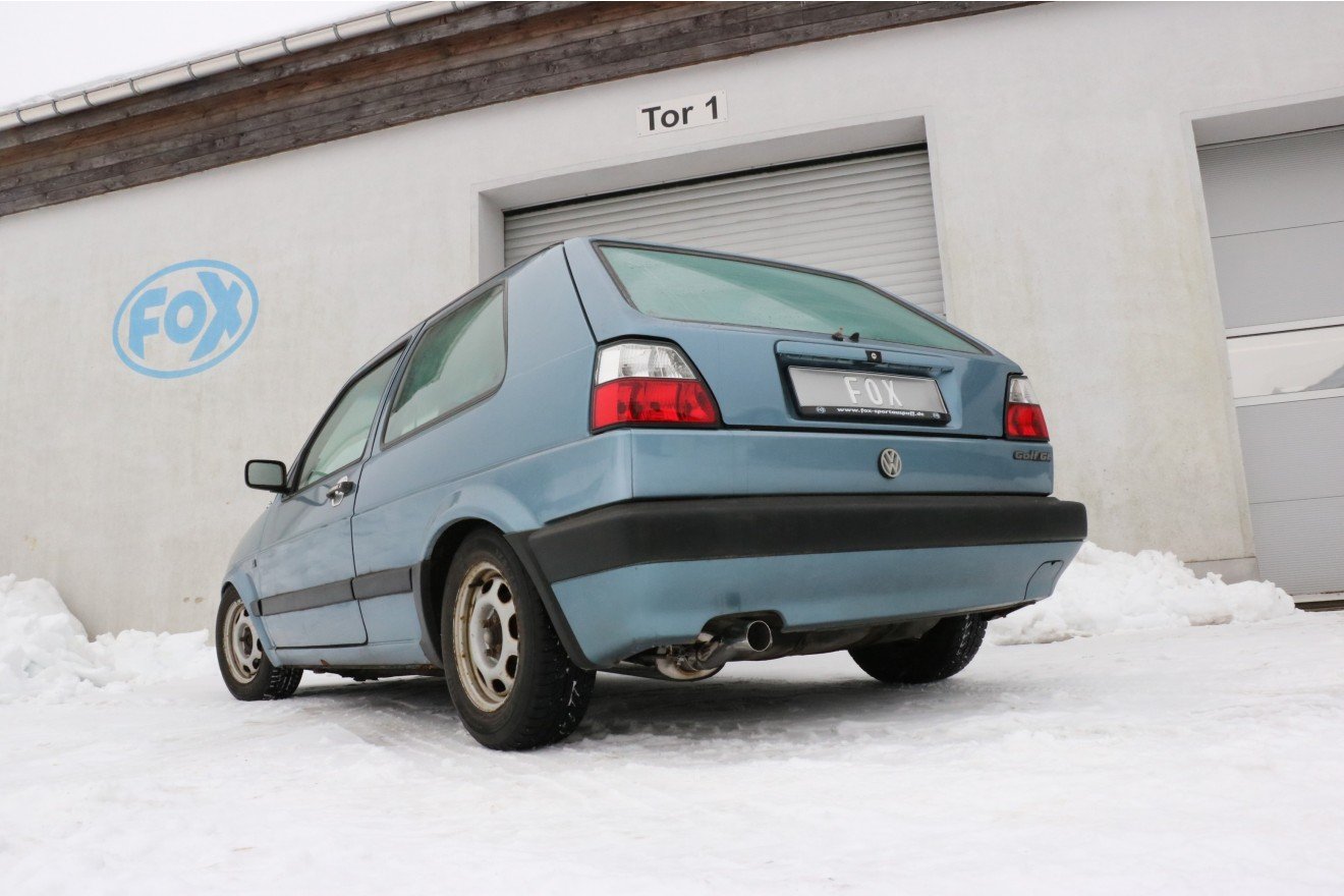 Fox Auspuff Sportauspuff Komplettanlage für VW Golf II 19E 1.0l 1.3l 1.6l 1.8l