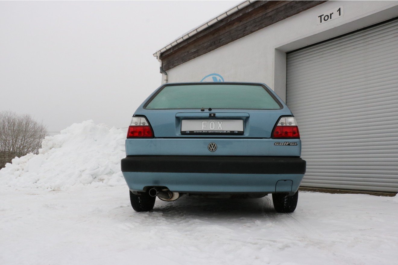 Fox Auspuff Sportauspuff Komplettanlage für VW Golf II 19E 1.0l 1.3l 1.6l 1.8l