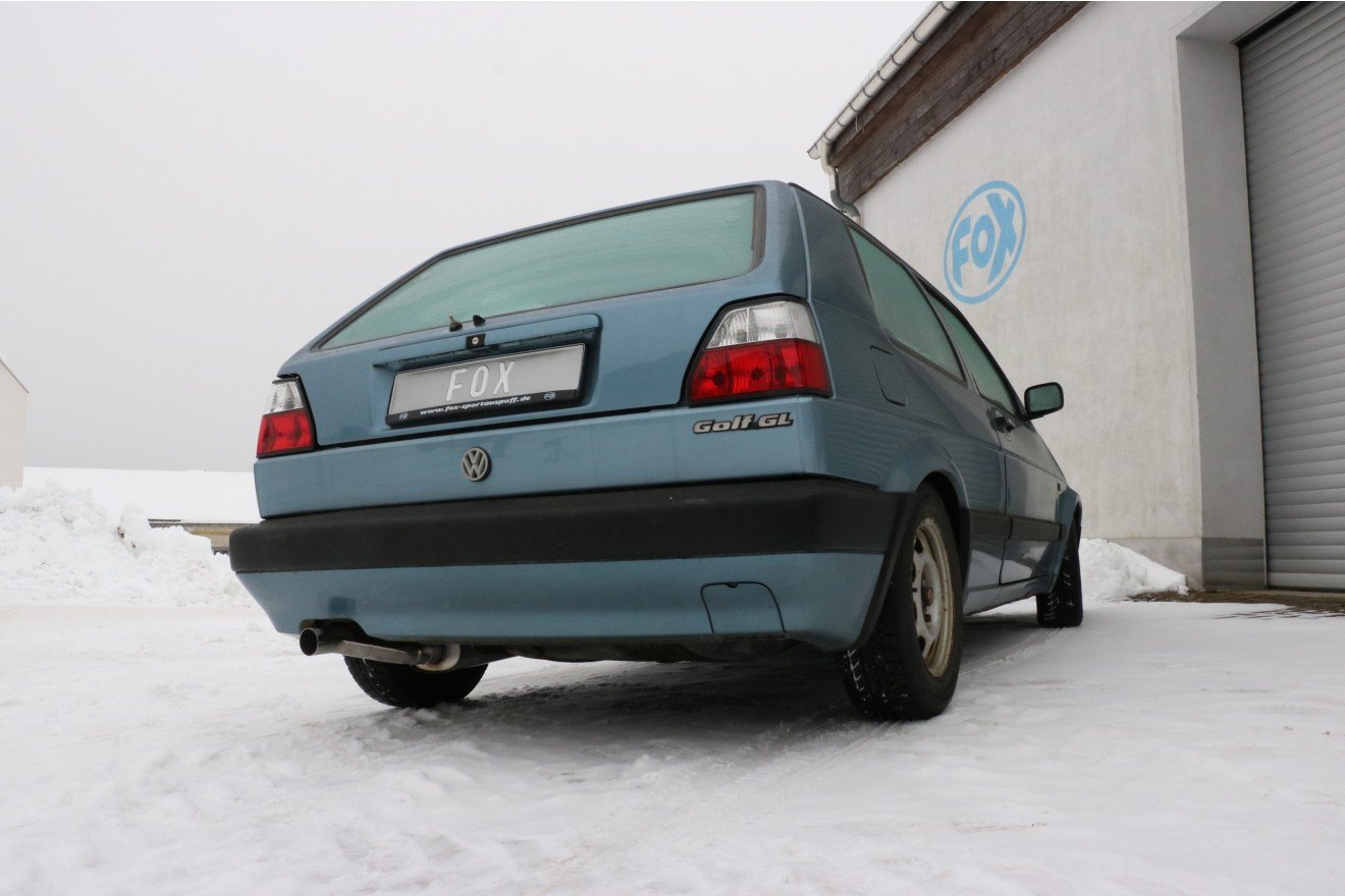 Fox Auspuff Sportauspuff Komplettanlage für VW Golf II 19E 1.0l 1.3l 1.6l 1.8l