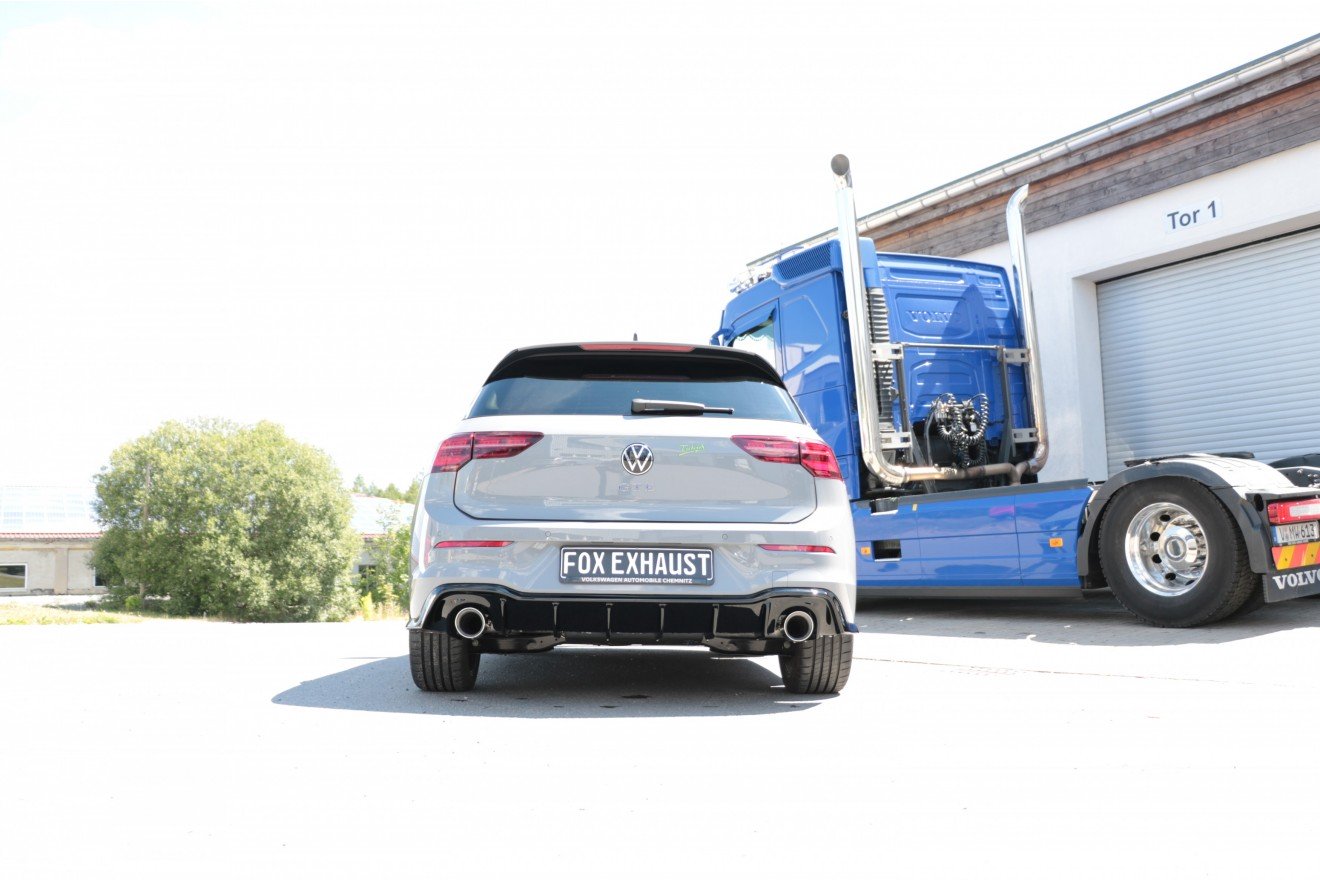 Fox Duplex Auspuff Sportauspuff Komplettanlage für VW Golf 8 GTE mit Einsatz 1.4