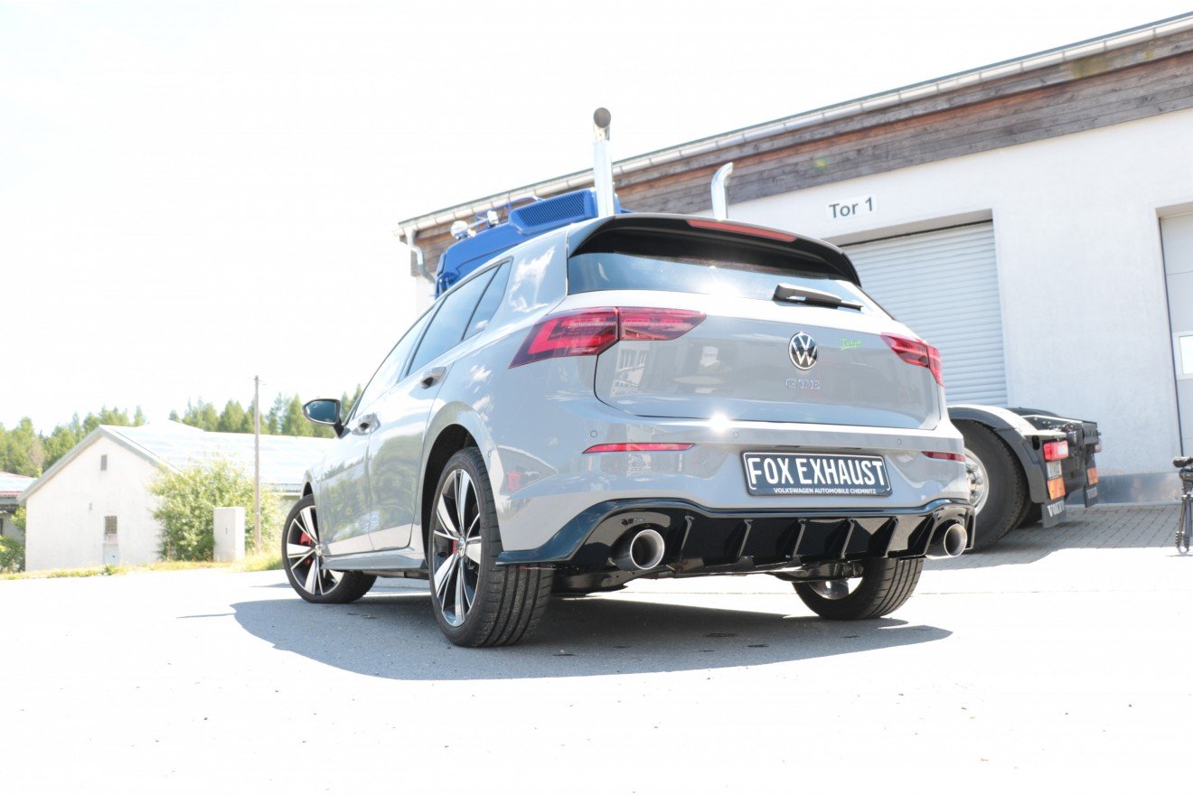 Fox Duplex Auspuff Sportauspuff Komplettanlage für VW Golf 8 GTE mit Einsatz 1.4