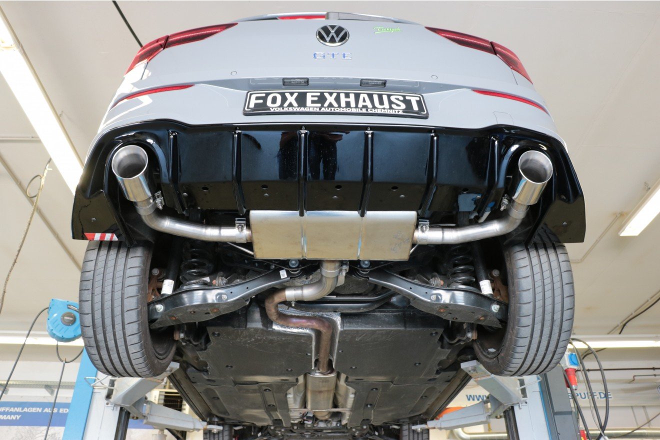 Fox Duplex Auspuff Sportauspuff Komplettanlage für VW Golf 8 GTE mit Einsatz 1.4