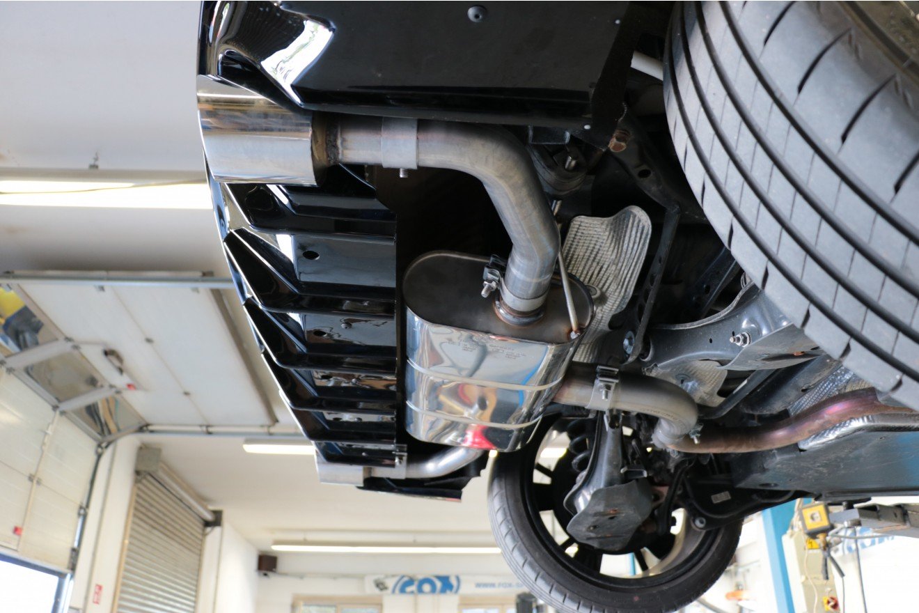Fox Duplex Auspuff Sportauspuff Komplettanlage für VW Golf 8 GTE mit Einsatz 1.4