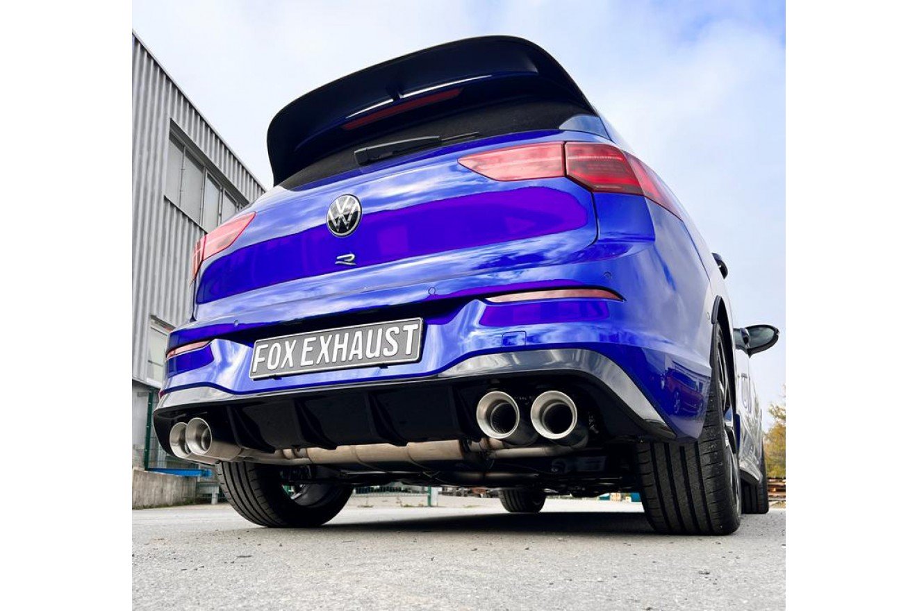 Fox Duplex Auspuff Sportauspuff Komplettanlage für VW Golf 8 R Halbanlage ab 2.0