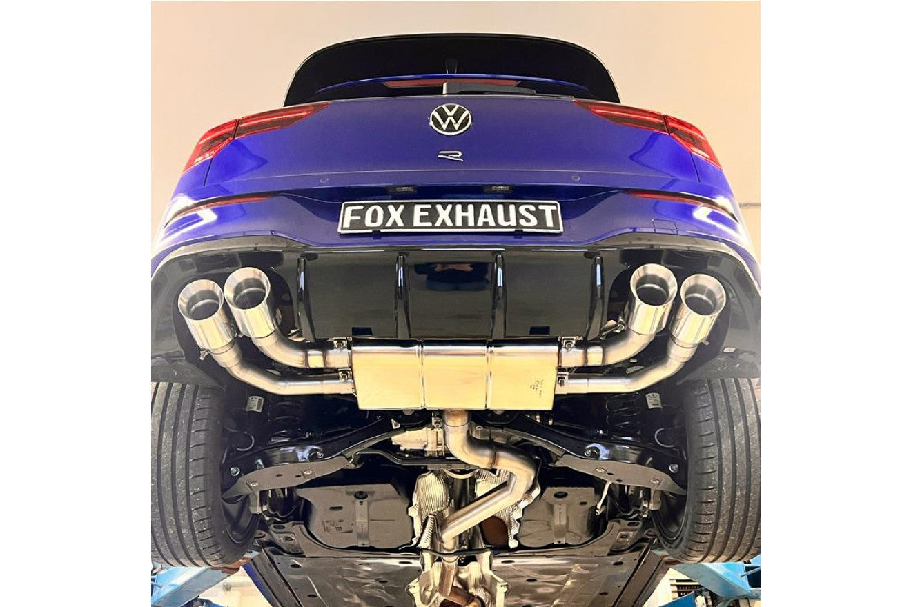 Fox Duplex Auspuff Sportauspuff Komplettanlage für VW Golf 8 R Halbanlage ab 2.0