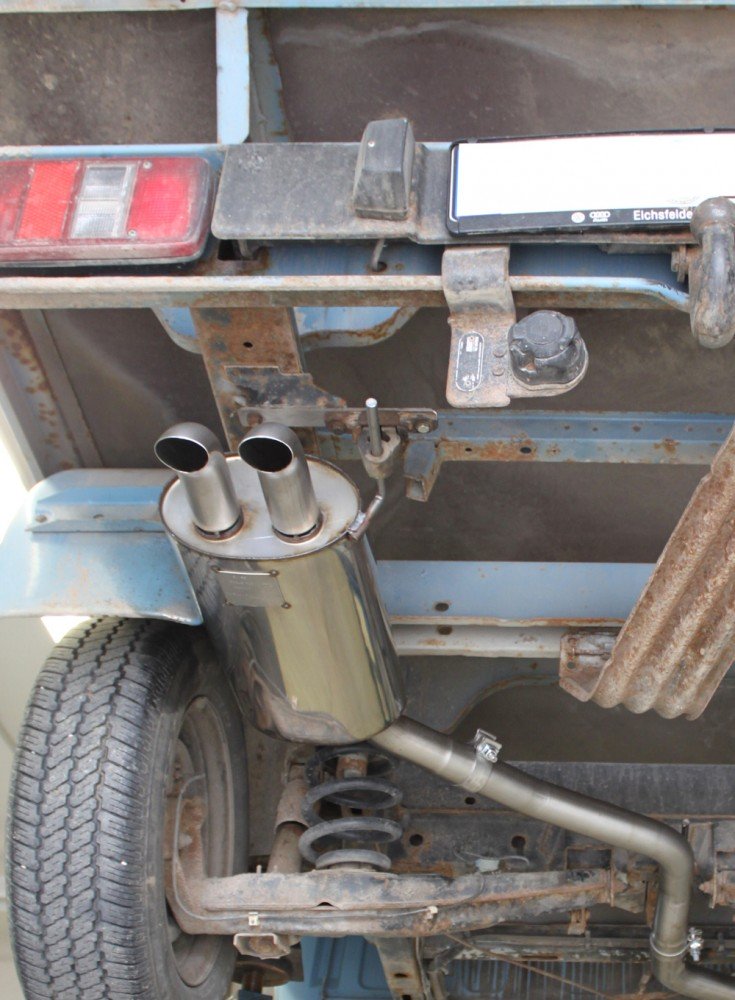 Fox Auspuff Sportauspuff Endschalldämpfer für VW Pritsche T4 1.9l D/TD 44/50kW