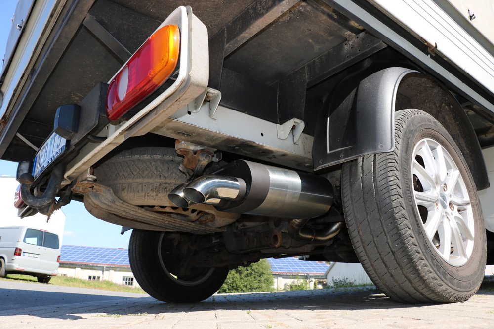 Fox Auspuff Sportauspuff Endschalldämpfer für VW T5 Pritsche Doppelkabine 2,0l