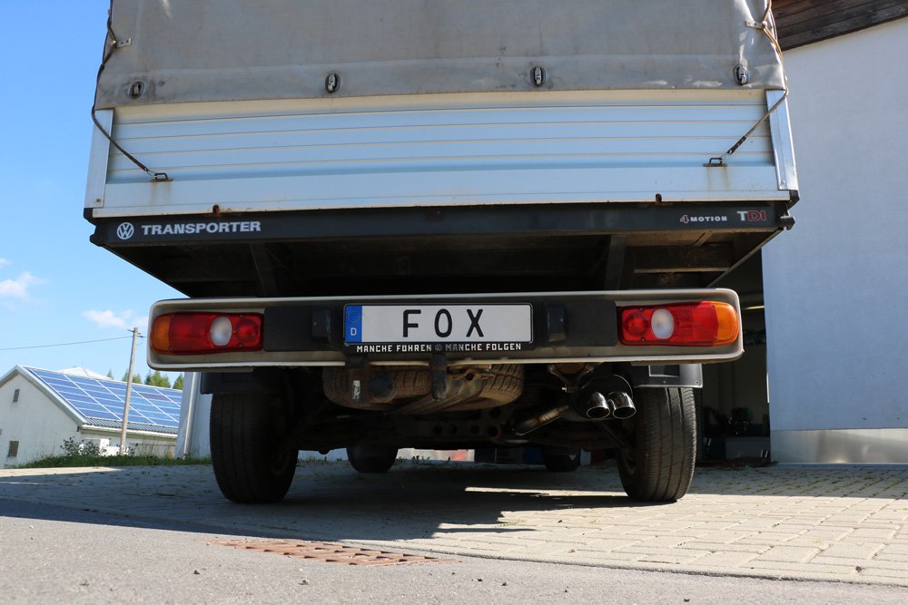 Fox Auspuff Sportauspuff Komplettanlage für VW T5 Pritsche Doppelkabine 2.0l TDI
