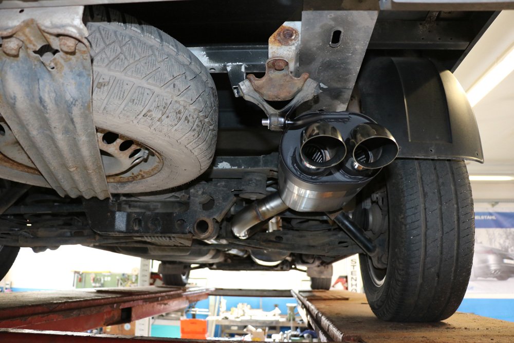 Fox Auspuff Sportauspuff Endschalldämpfer für VW T5 Pritsche Doppelkabine 2,0l