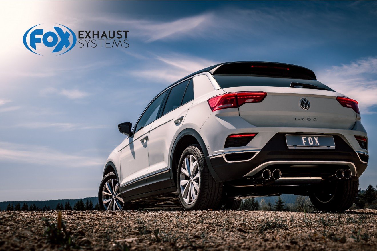 Fox Duplex Auspuff Sportauspuff Endschalldämpfer für VW T-Roc Frontantrieb 1,0l