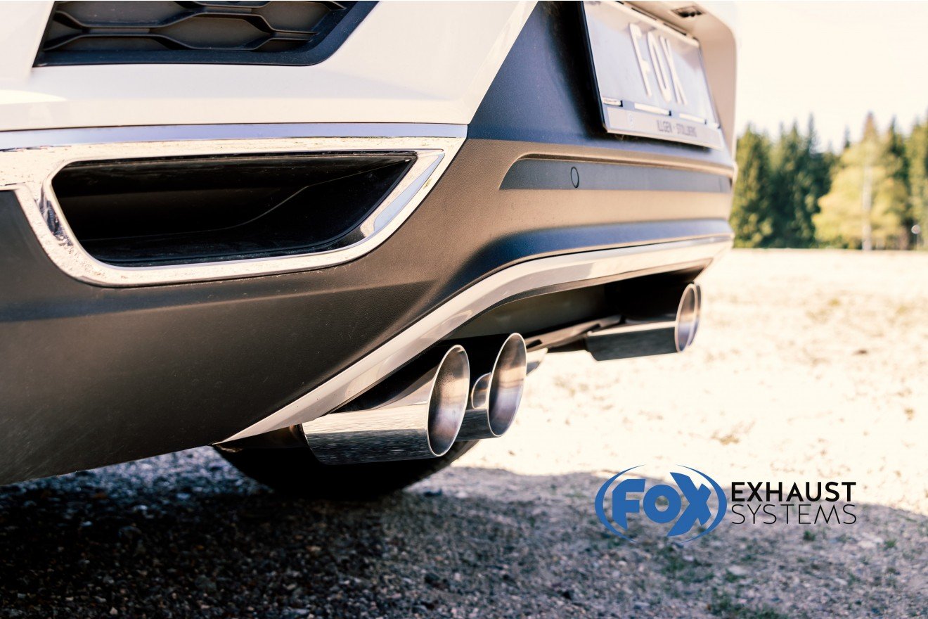 Fox Duplex Auspuff Sportauspuff Endschalldämpfer für VW T-Roc Frontantrieb 1,0l