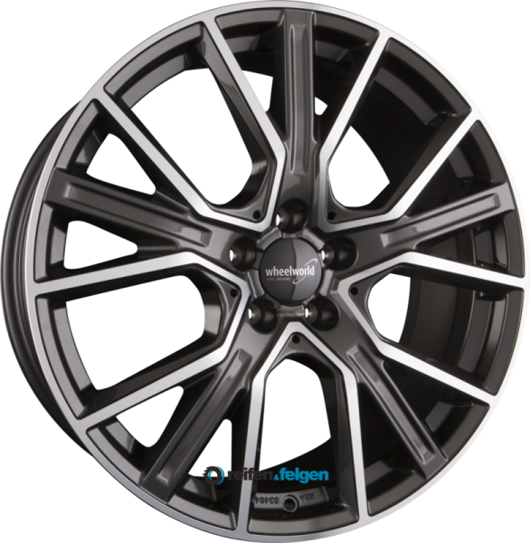 WHEELWORLD WH34 8.5x20 ET21 5x112 NB66.6 Dark Gunmetal Hochglanzpoliert (DGMP plus)