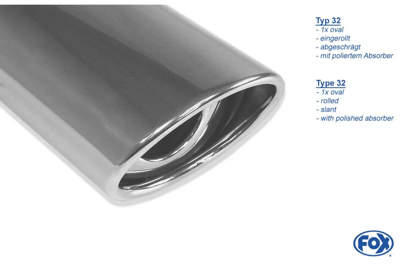 Fox Auspuff Sportauspuff Endschalldämpfer für Ford Focus C-Max 1.6l 74/85kW 1.8l