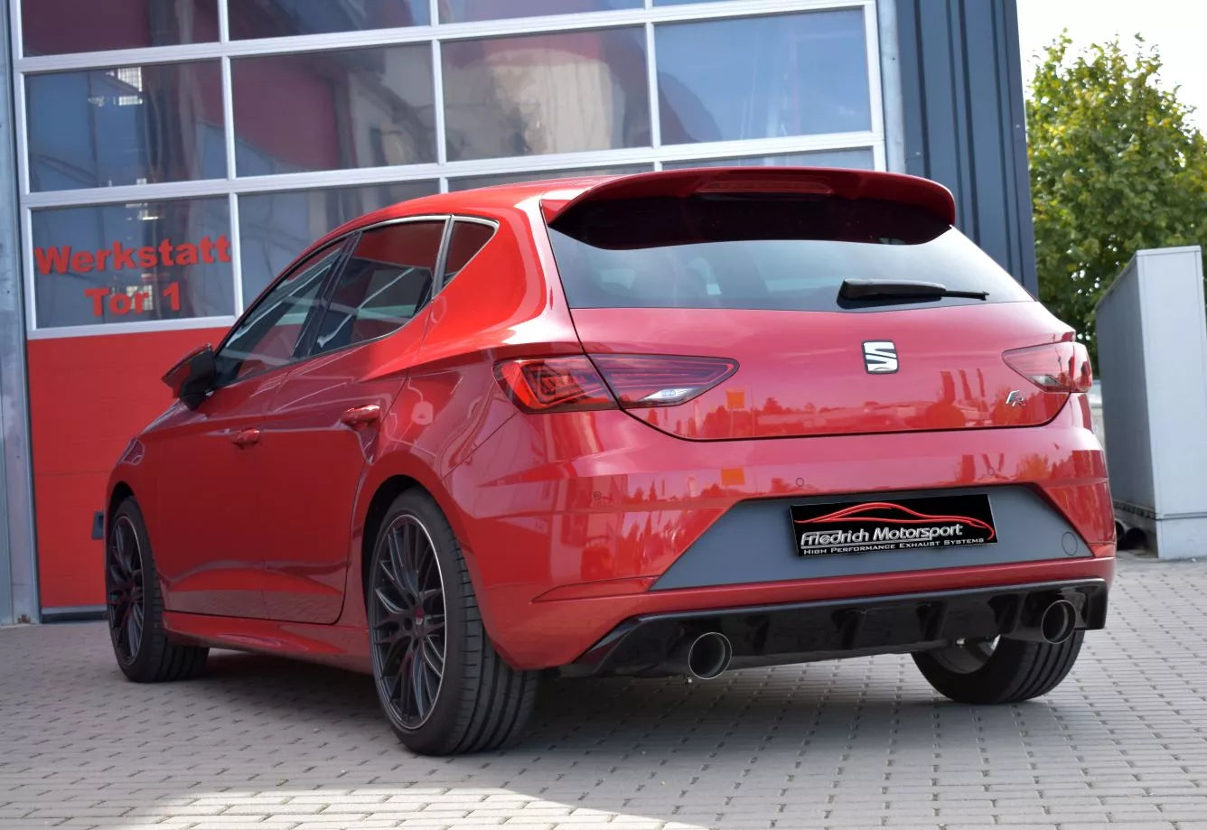Friedrich Motorsport 76mm Duplexanlage Sportauspuff für Seat Leon 5F inkl. FR
