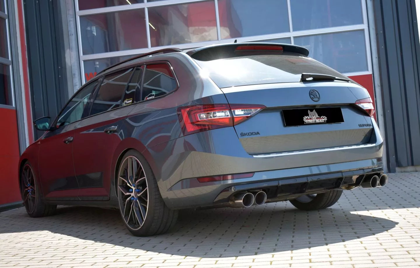Streetbeast 76mm Duplex Sportauspuff mit Klappensteuerung für Skoda Superb 3V 3T